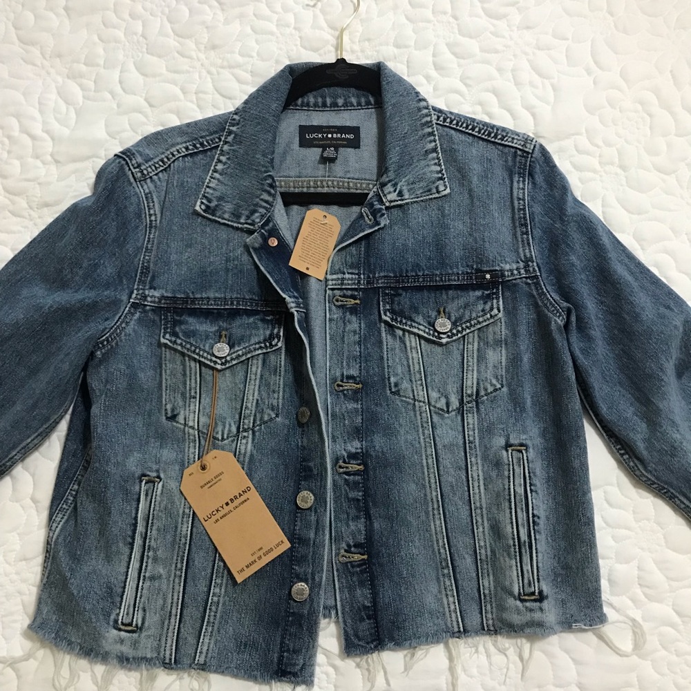 Large Lucky Brand The Tomboy Trucker Jean Jacket
